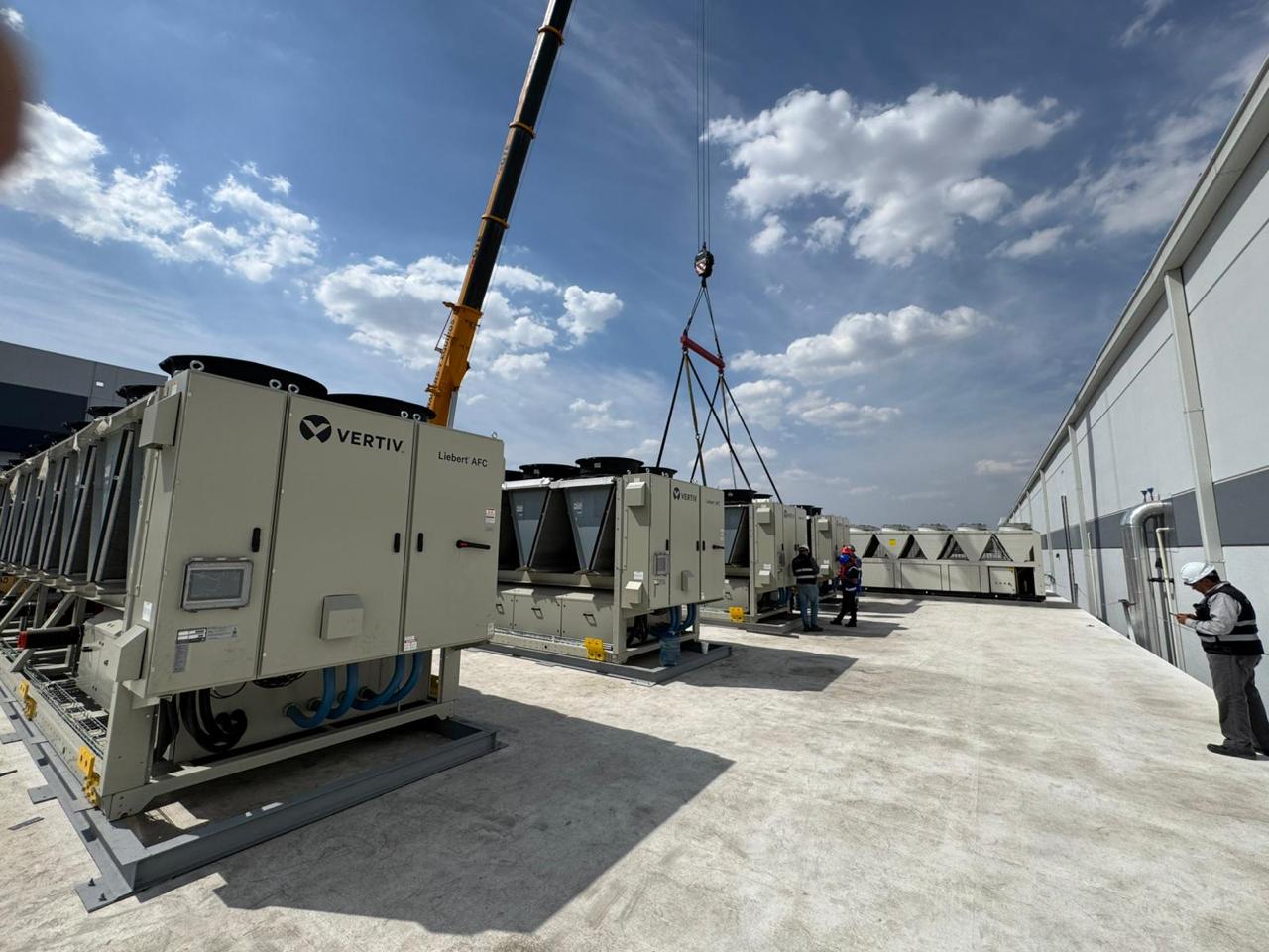 Engineering team supervising installation activities